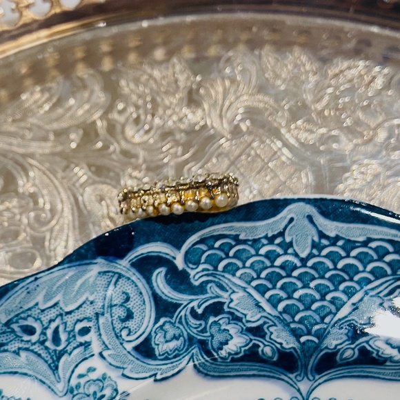 BUNDLE ONLY Vintage Pearl & Rhinestone Reversible Heart Charm/Pendant - Picture 2 of 8